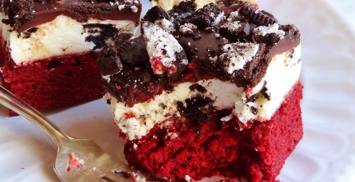 пирожные красный бархат - Пирожные - красный бархат с кремом и шоколадом!